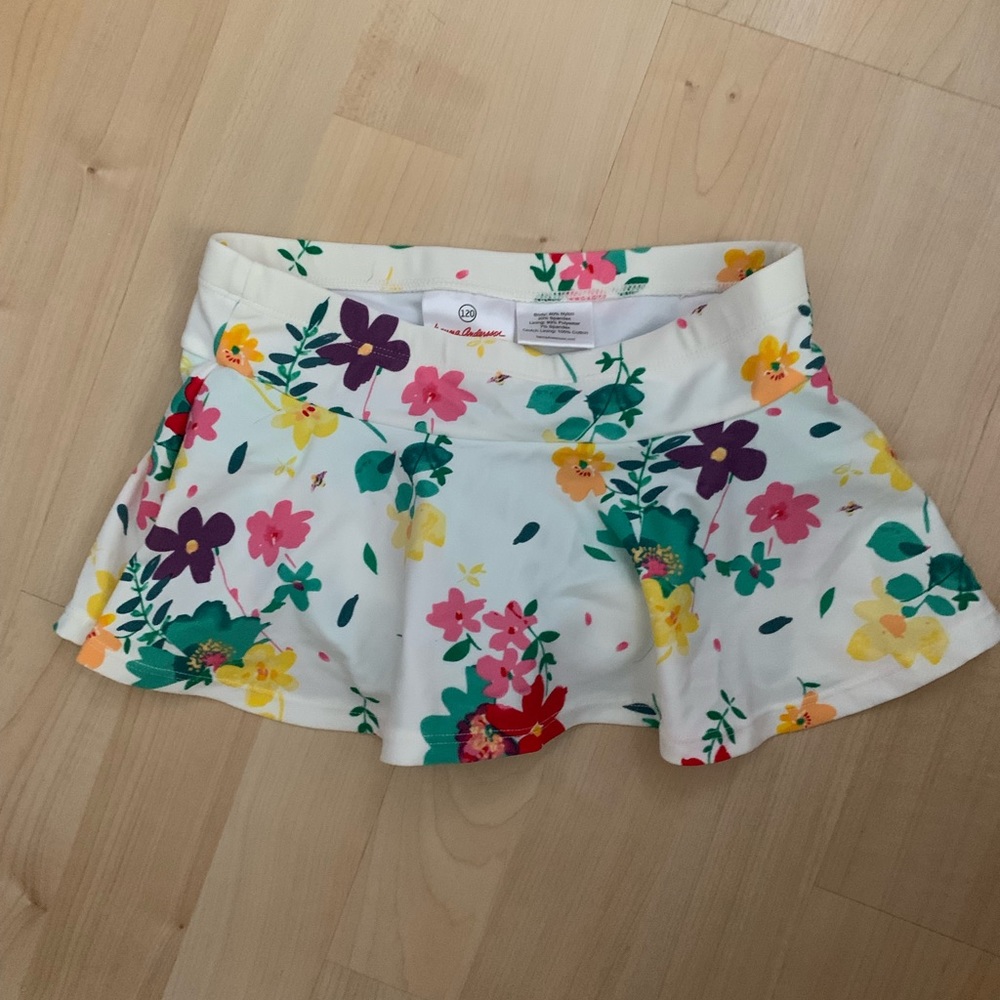 Hanna Andersson Floral Swim Skirt 6-8 /120 New